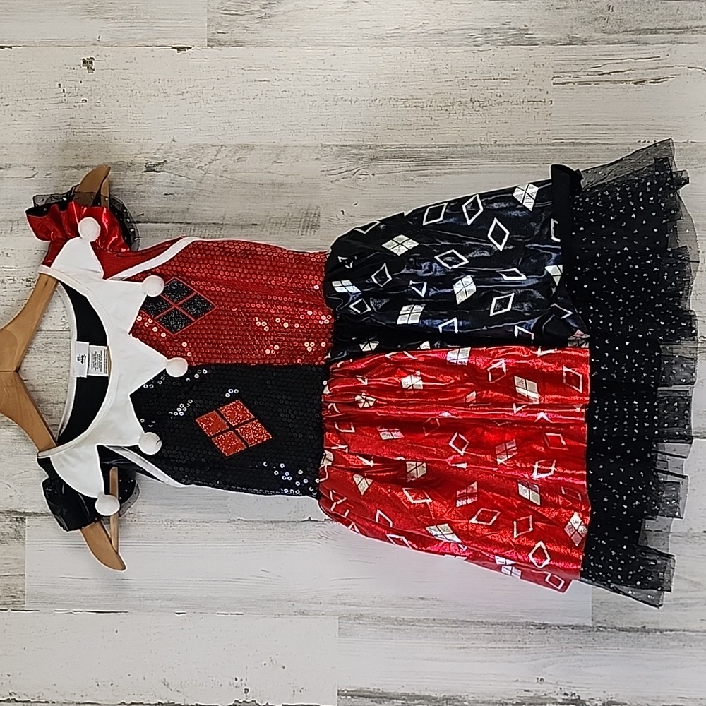 DC Batman Harley Quinn tutu dress sequins Halloween costume Size Medium